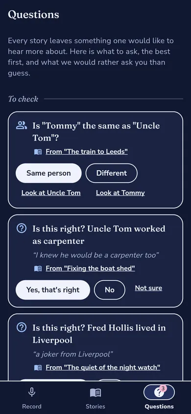 The questions: 